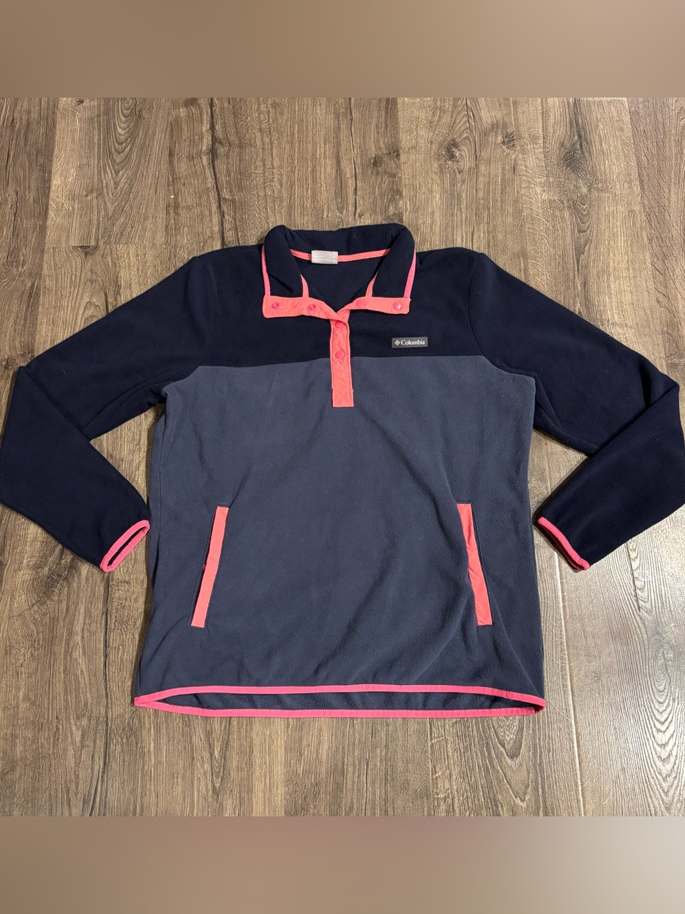 Columbia Ladies' Snap Fleece Pullover Nocturnal Dark/Camellia Rose size XL